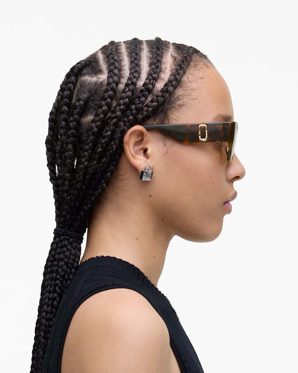 The J Marc Square Cat Eye Sunglasses Havana
