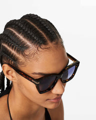 Icon Edge Oversized Square Sunglasses Havana