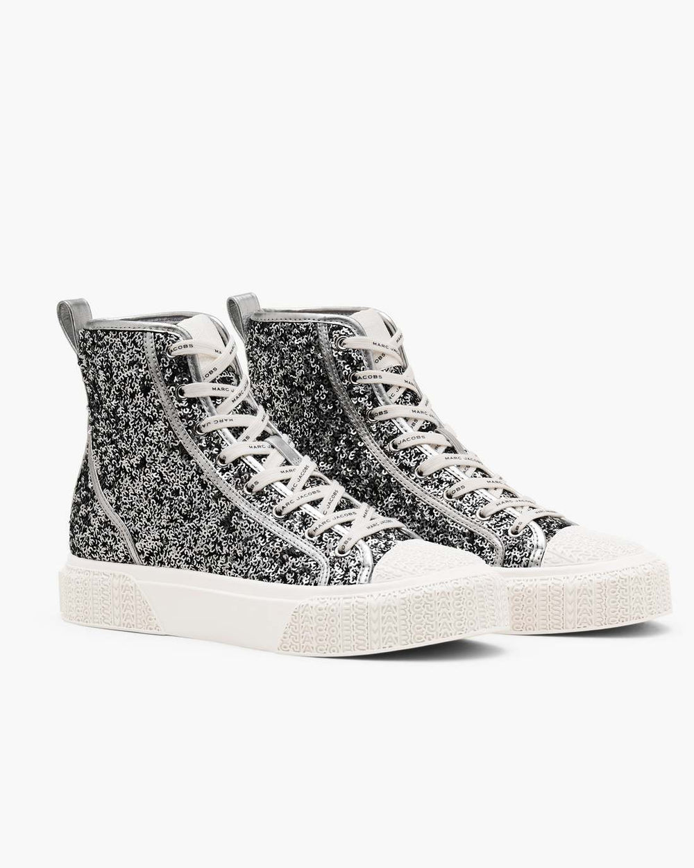 The Sequin High Top Sneaker Silver