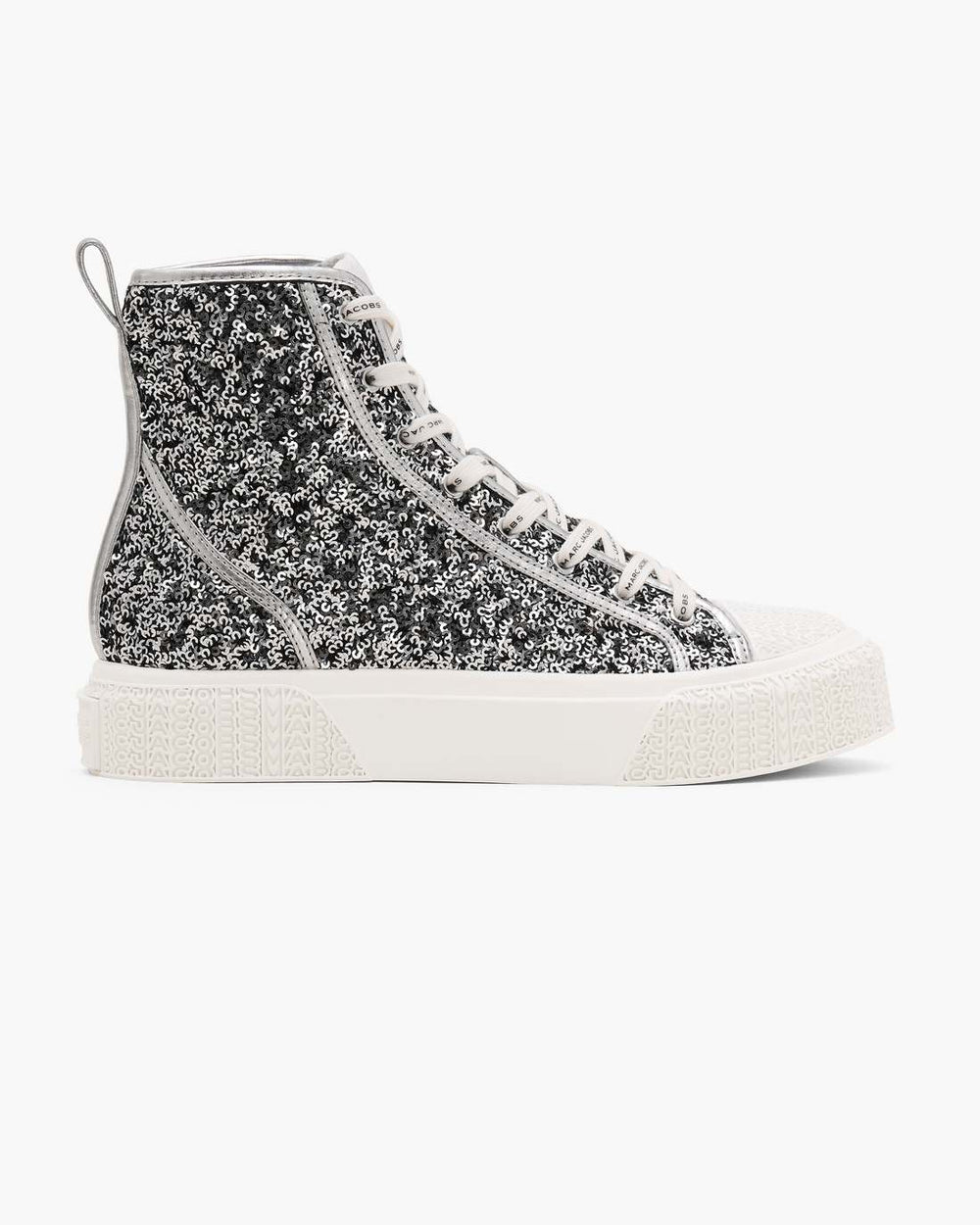The Sequin High Top Sneaker Silver