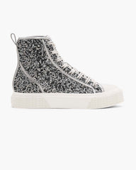 The Sequin High Top Sneaker Silver