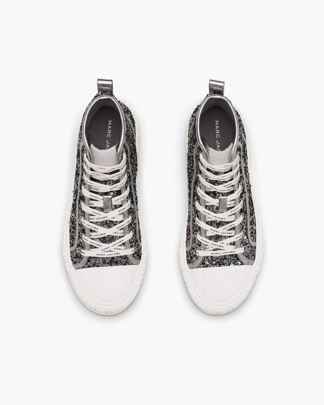 The Sequin High Top Sneaker Silver
