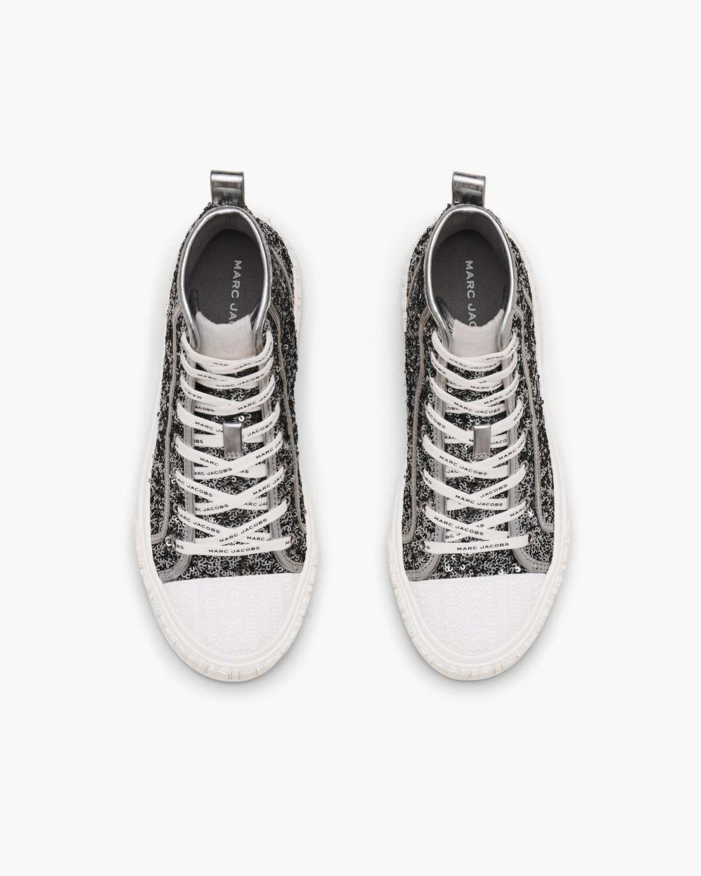 The Sequin High Top Sneaker Silver