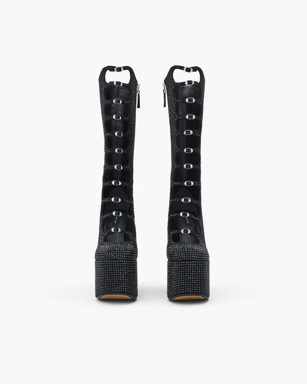 The Rhinestone Kiki Knee-High Boot Black/Black