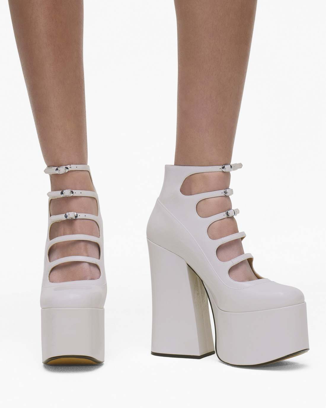 The Patent Leather Kiki Ankle Boot White