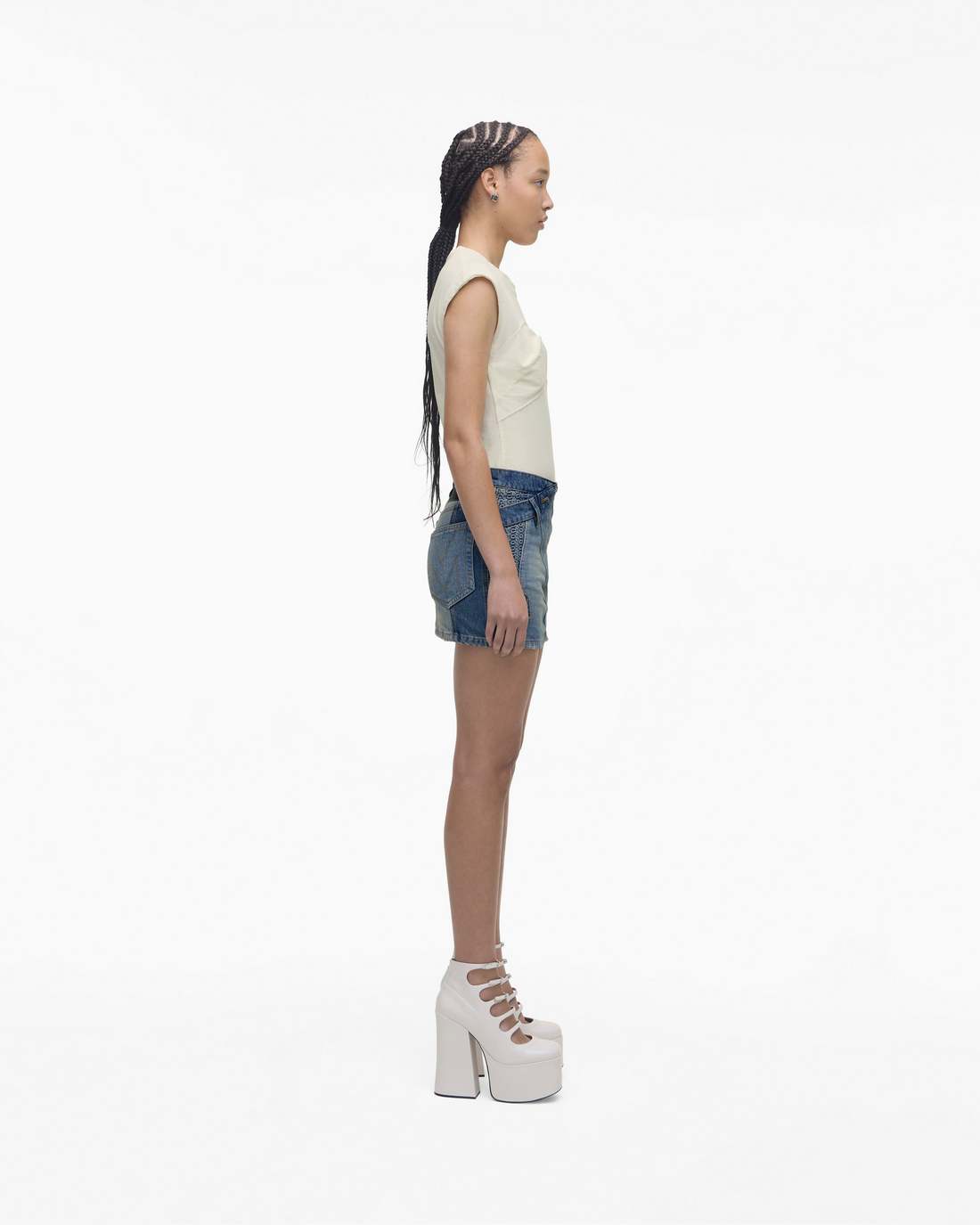 The Patent Leather Kiki Ankle Boot White