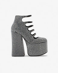 The Rhinestone Kiki Ankle Boot Black/Crystal