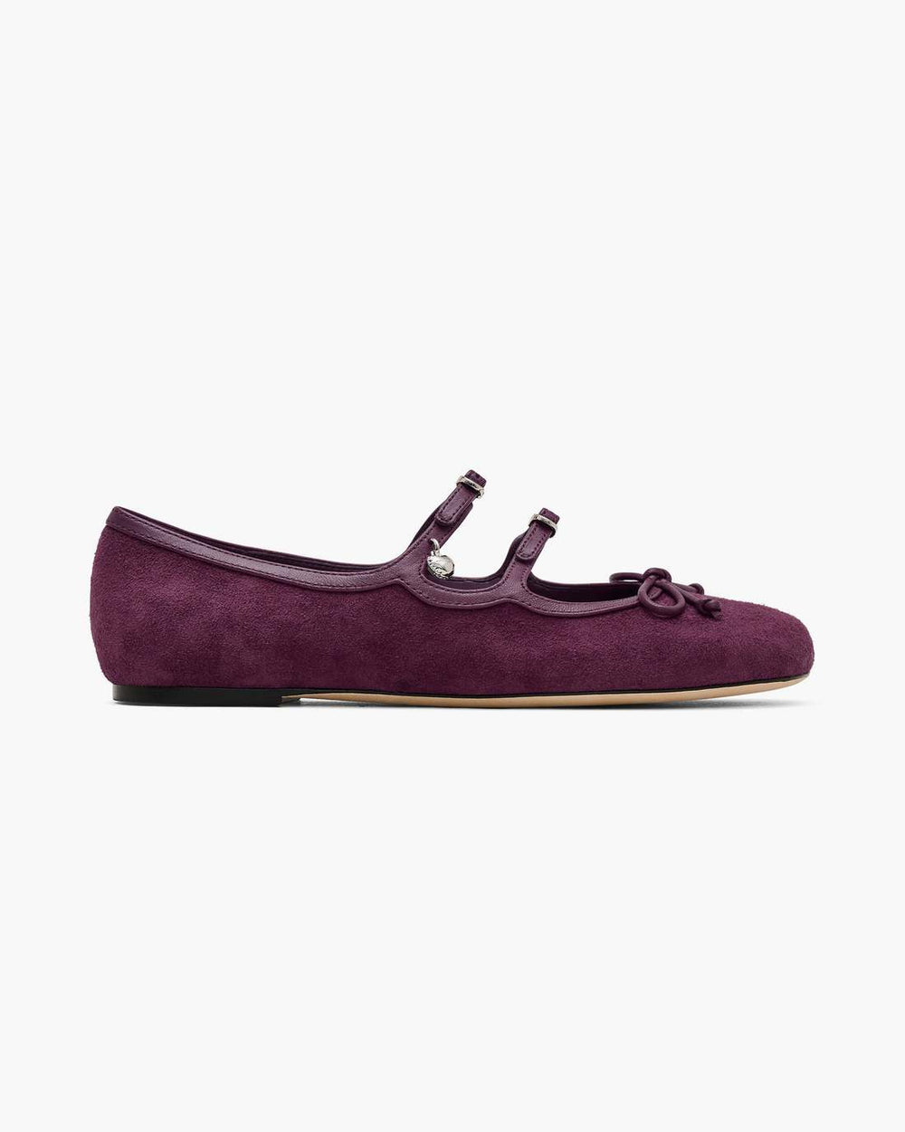 The Suede Kiki Ballerina Dark Plum
