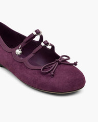 The Suede Kiki Ballerina Dark Plum