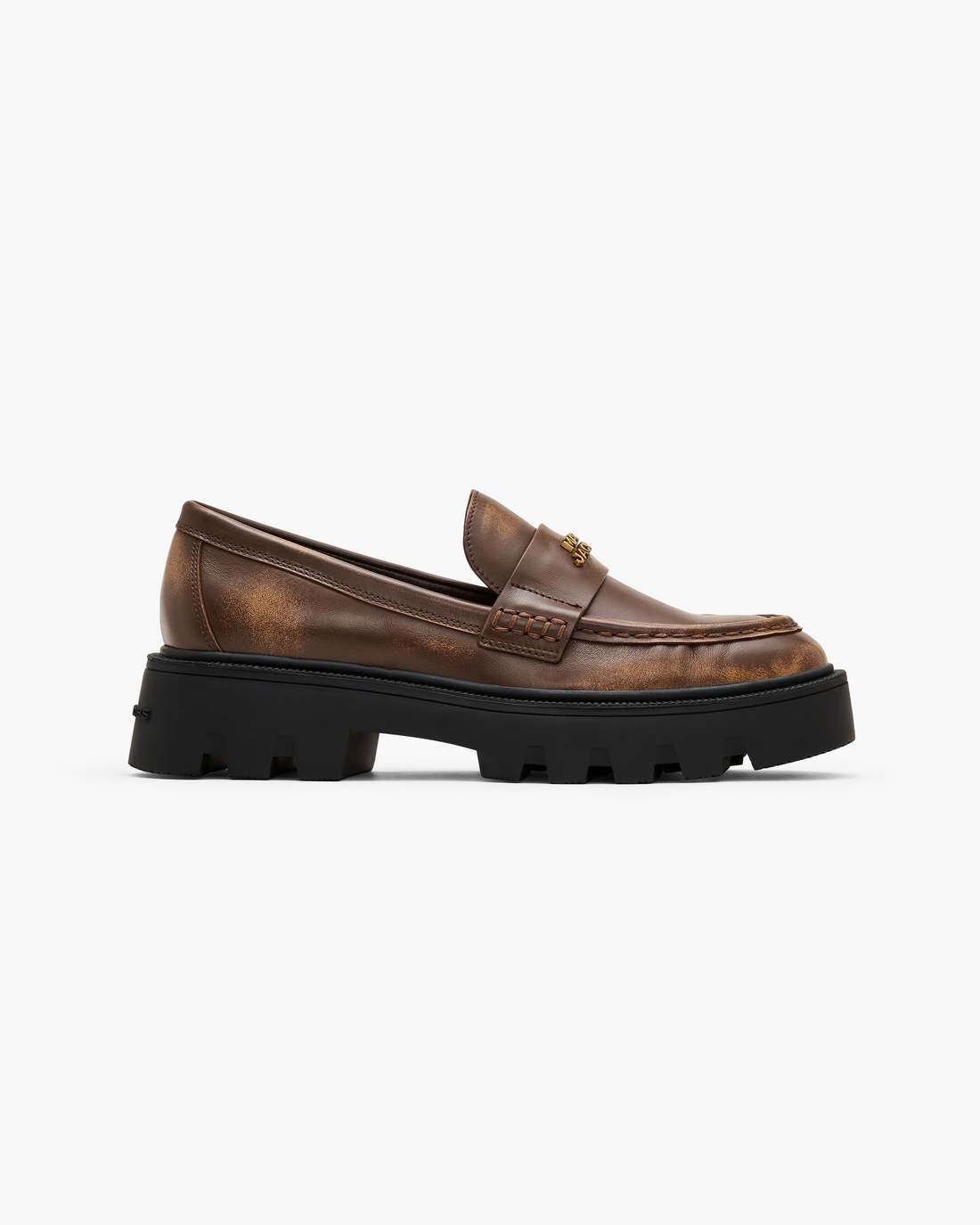 The Distressed Leather Frankie Loafer Ebony