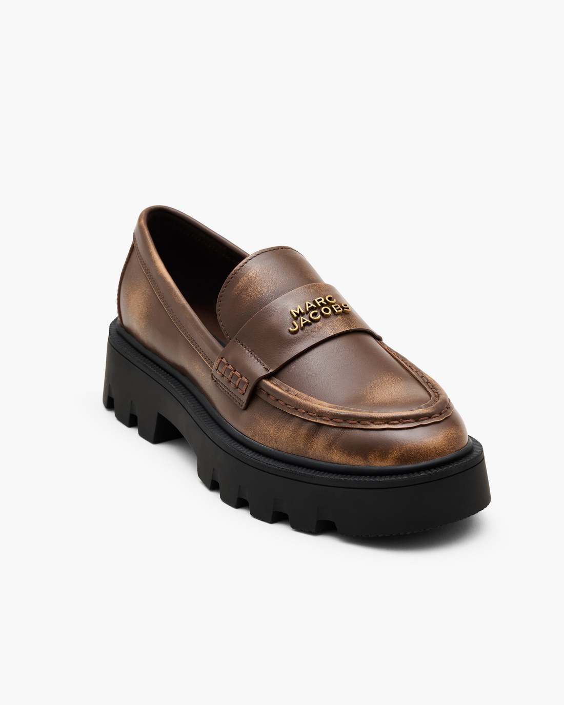 The Distressed Leather Frankie Loafer Ebony