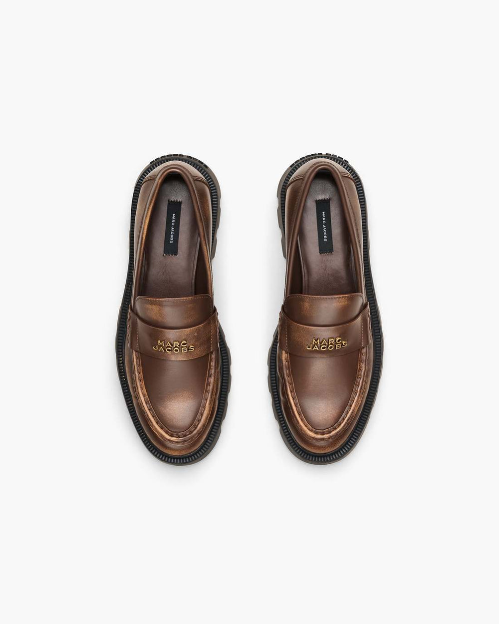 The Distressed Leather Frankie Loafer Ebony