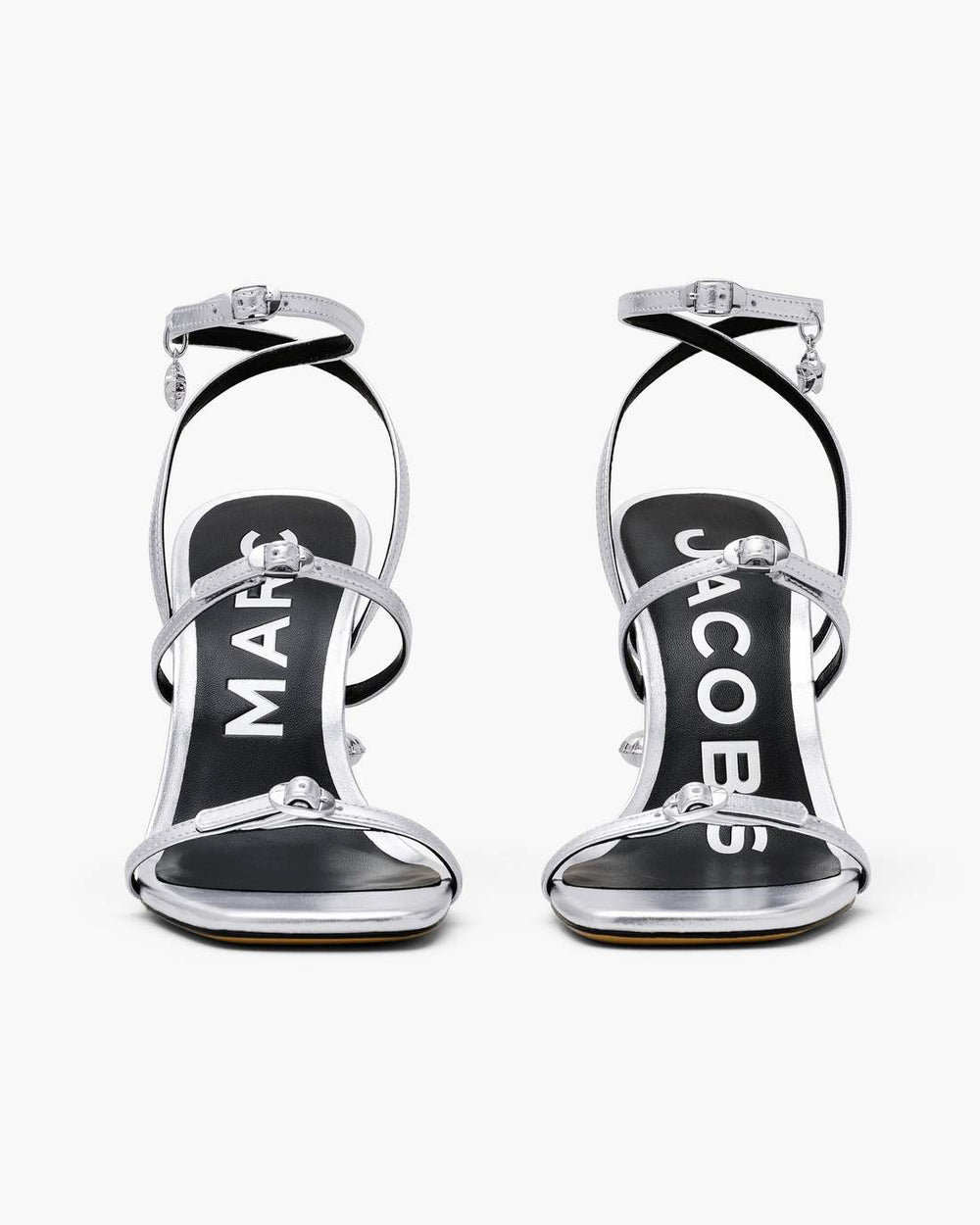 The Metallic Leather Daisy Heel Silver