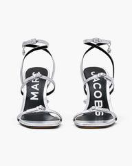 The Metallic Leather Daisy Heel Silver