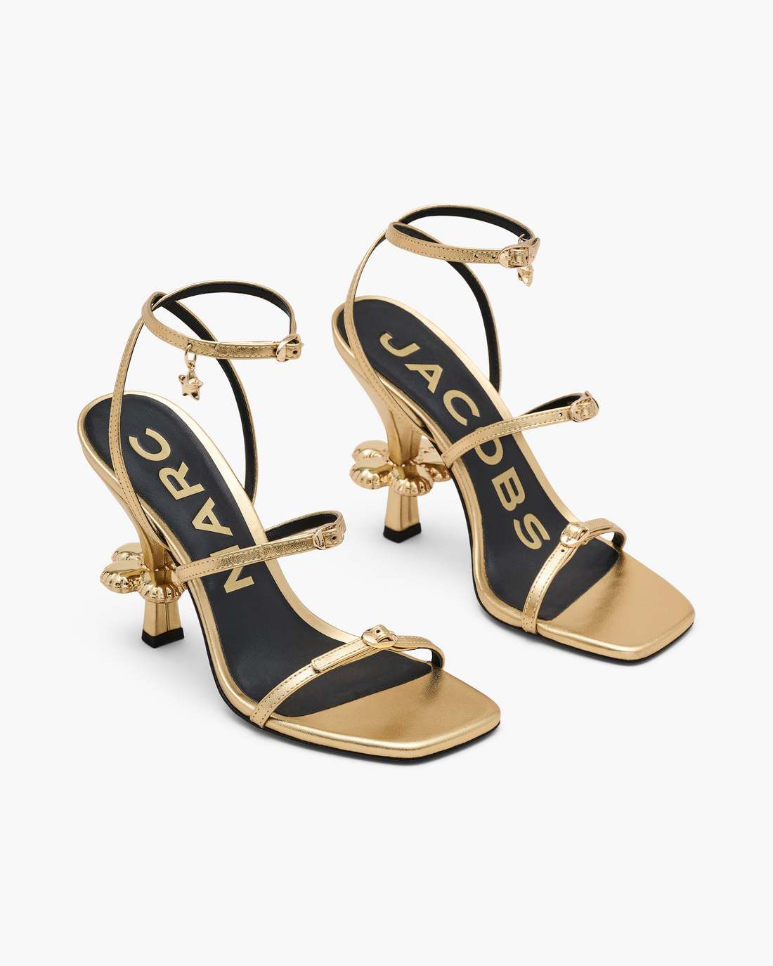 The Metallic Leather Daisy Heel Gold