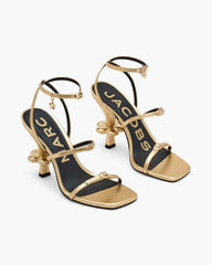 The Metallic Leather Daisy Heel Gold