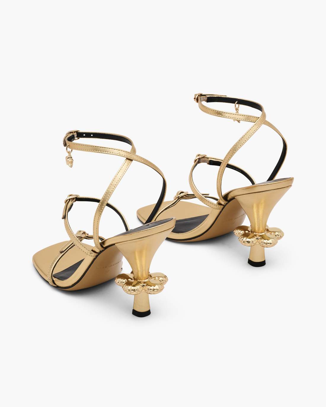 The Metallic Leather Daisy Heel Gold