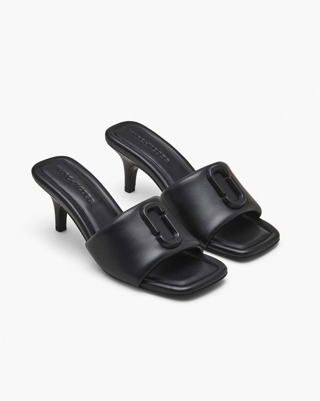 The Leather J Marc Heeled Sandal Black