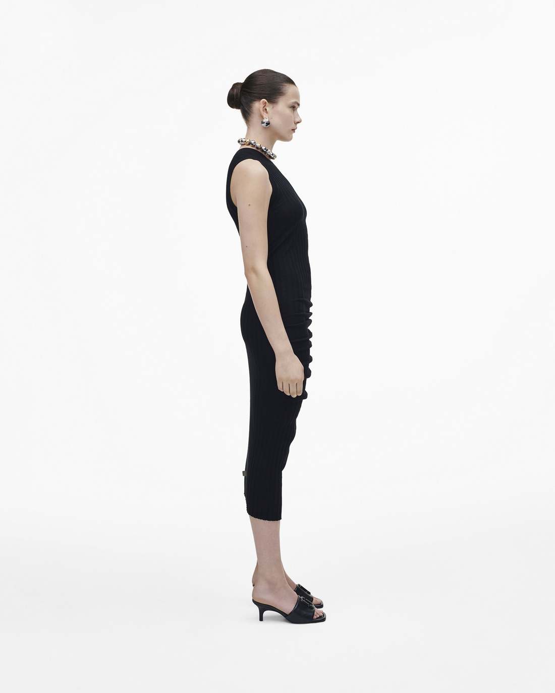 The Leather J Marc Heeled Sandal Black