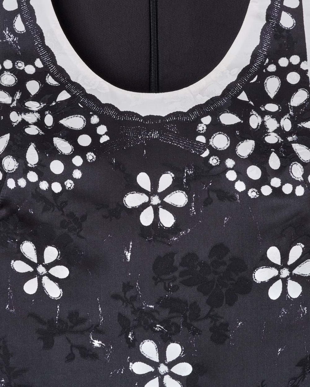 Trompe L'Oeil Eyelet Dress Black/White