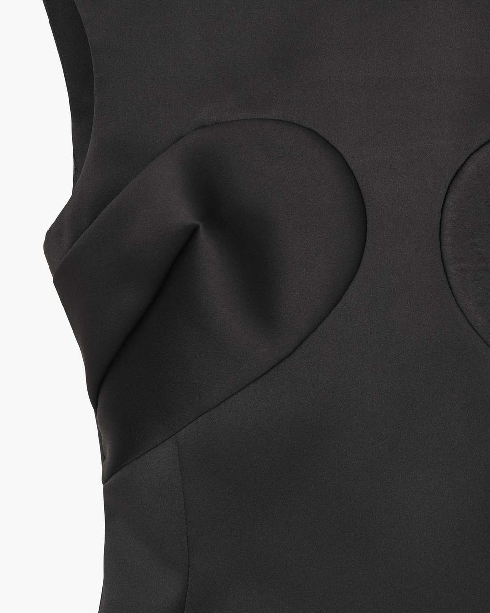 Seamed Up Satin Dress Black