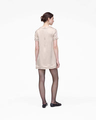 Crushed Satin Dress Champagne