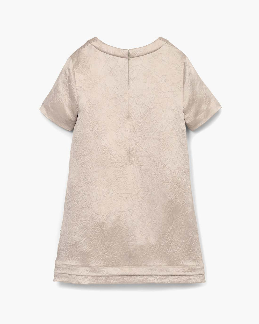 Crushed Satin Dress Champagne