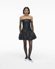 The Leather Bubble Dress Black