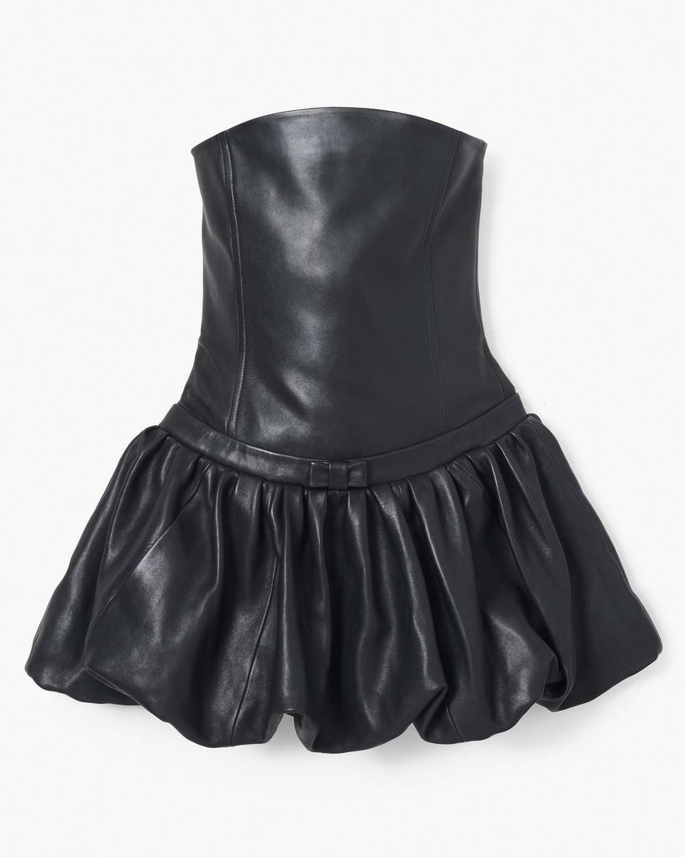 The Leather Bubble Dress Black