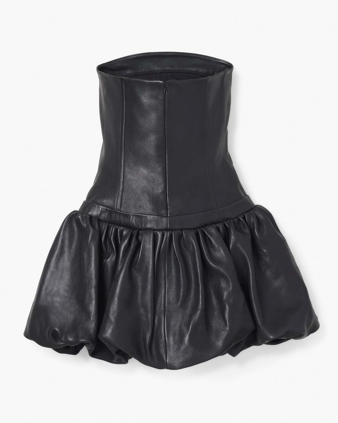 The Leather Bubble Dress Black