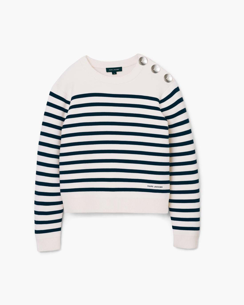 Breton Stripe Crewneck White/Navy