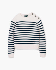 Breton Stripe Crewneck White/Navy