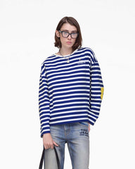 Daisy Striped Longsleeve Pansy/White