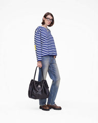 Daisy Striped Longsleeve Pansy/White