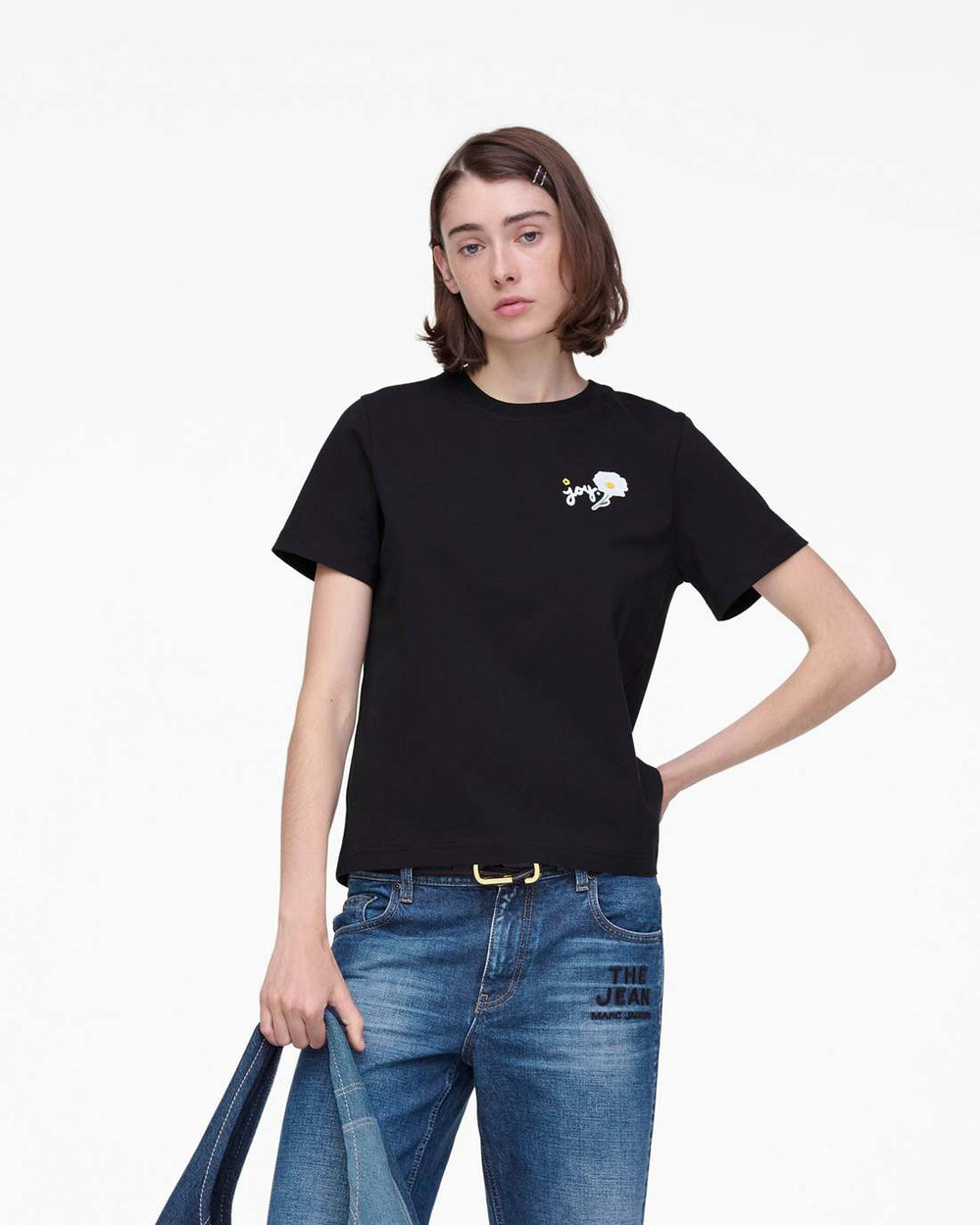 Marc Is Joy Daisy Baby Tee Black