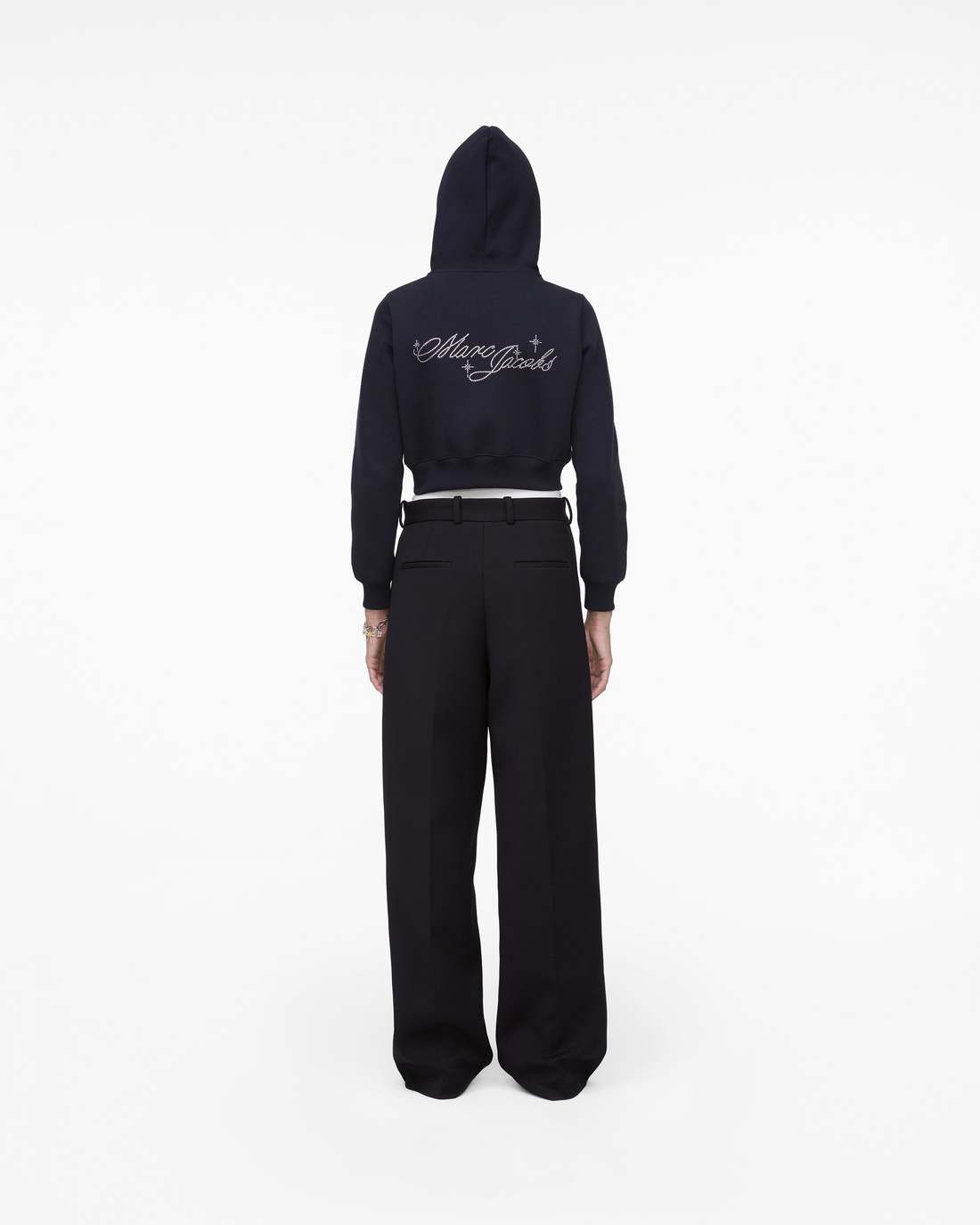 Charm Cropped Hoodie Black