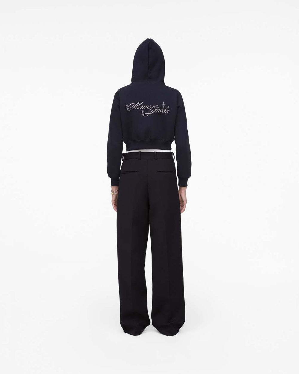 Charm Cropped Hoodie Black