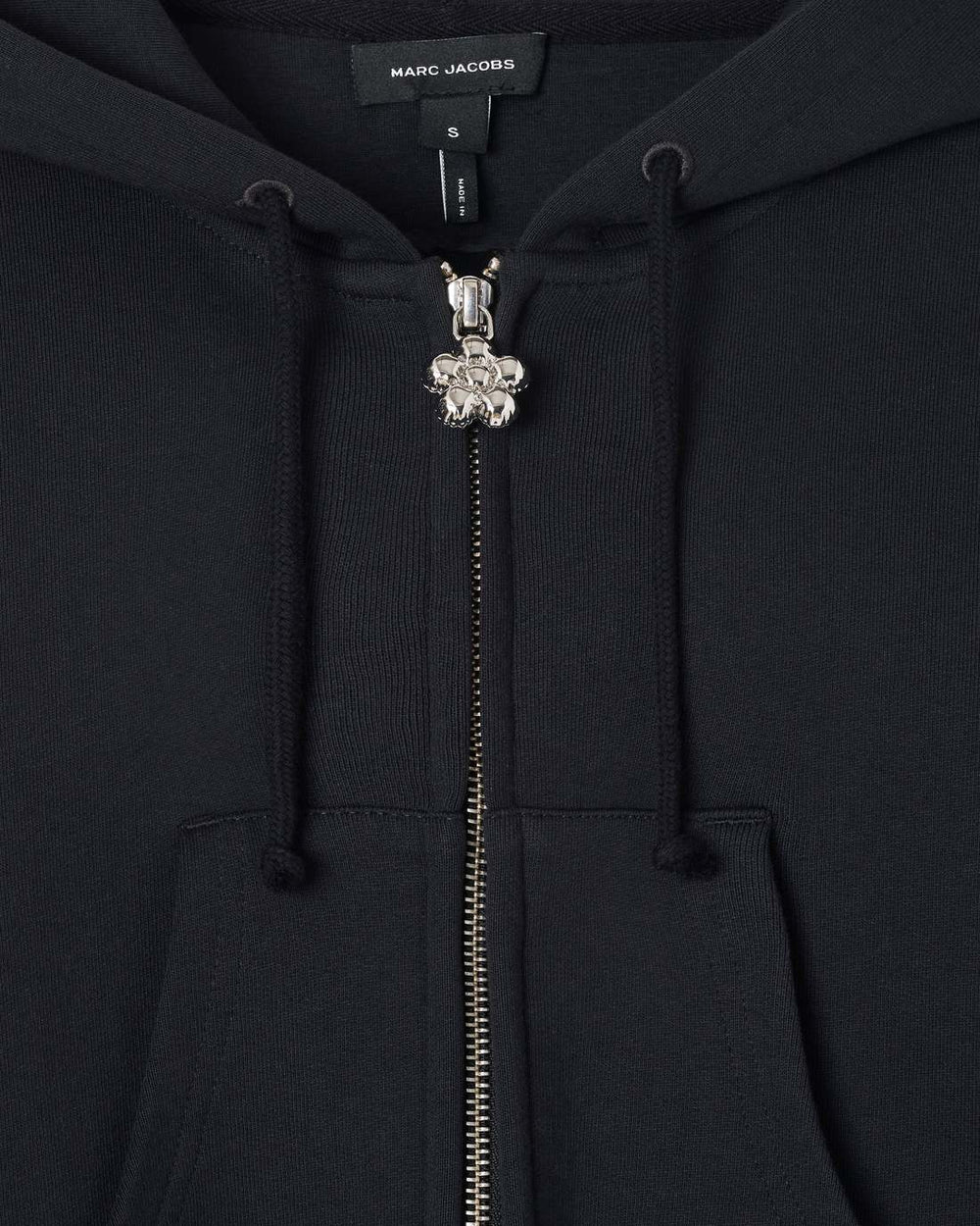 Charm Cropped Hoodie Black
