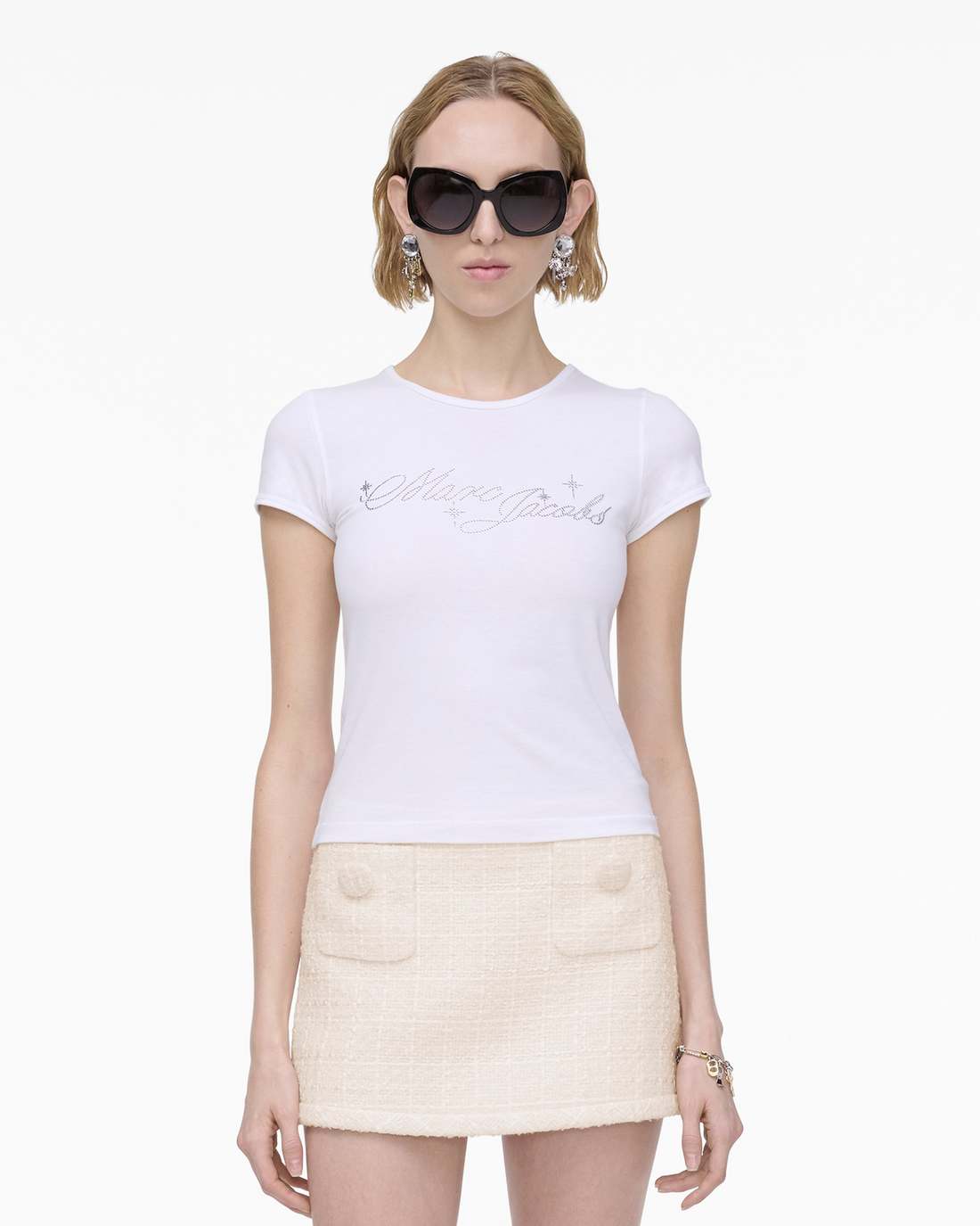 Charm Logo Shrunken Tee White