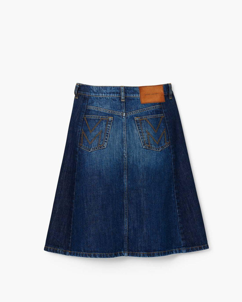 Two Tone Shadow Denim Skirt Dark Slub Indigo