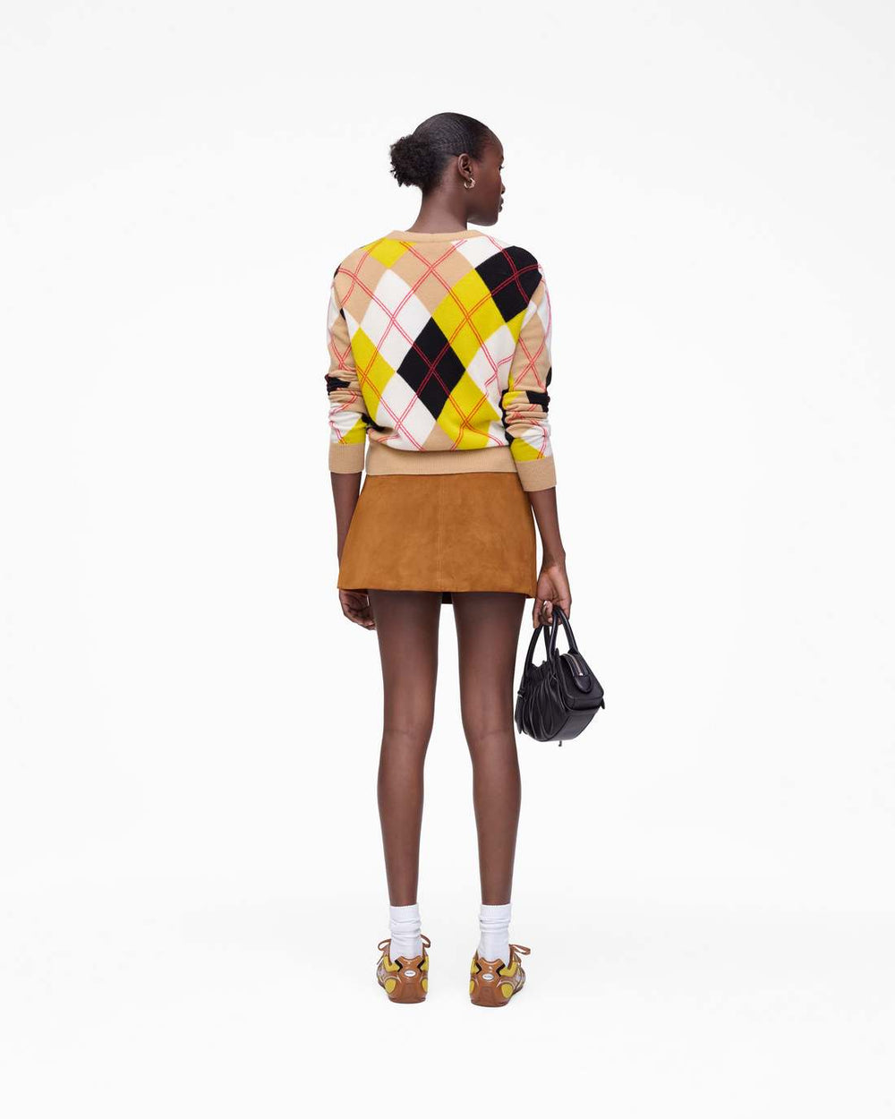 Suede Box Pleat Mini Skirt Copper