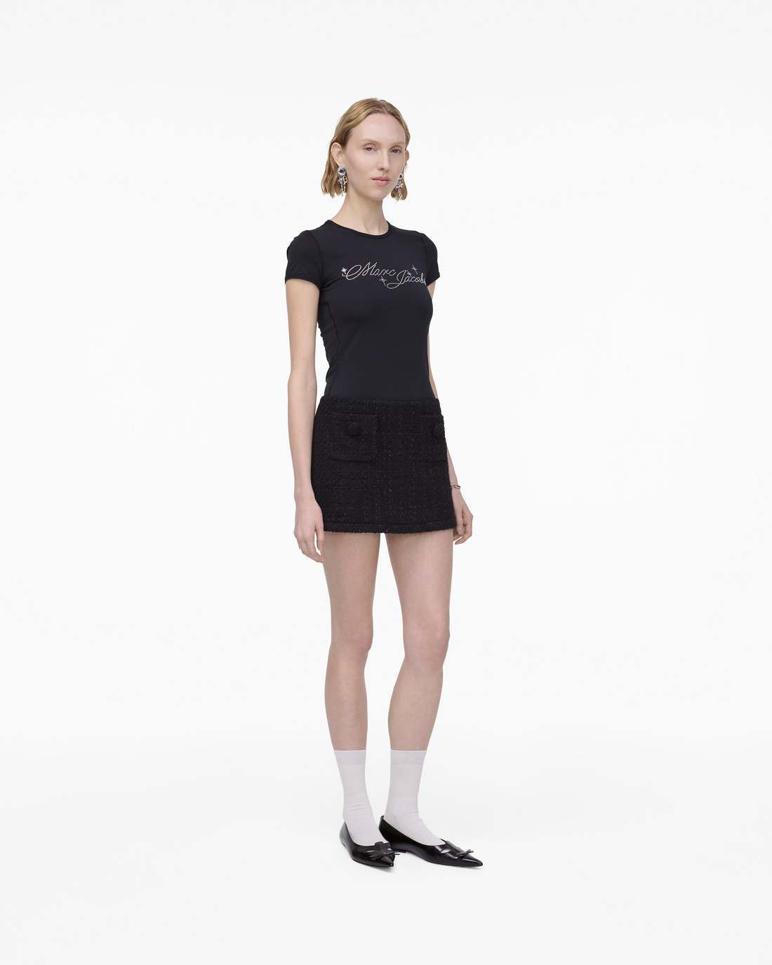 Tweed Mini Skirt Black