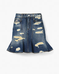 The Rip And Repair Fluted Mini Skirt Punk Indigo