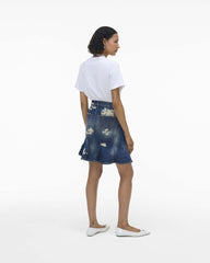 The Rip And Repair Fluted Mini Skirt Punk Indigo