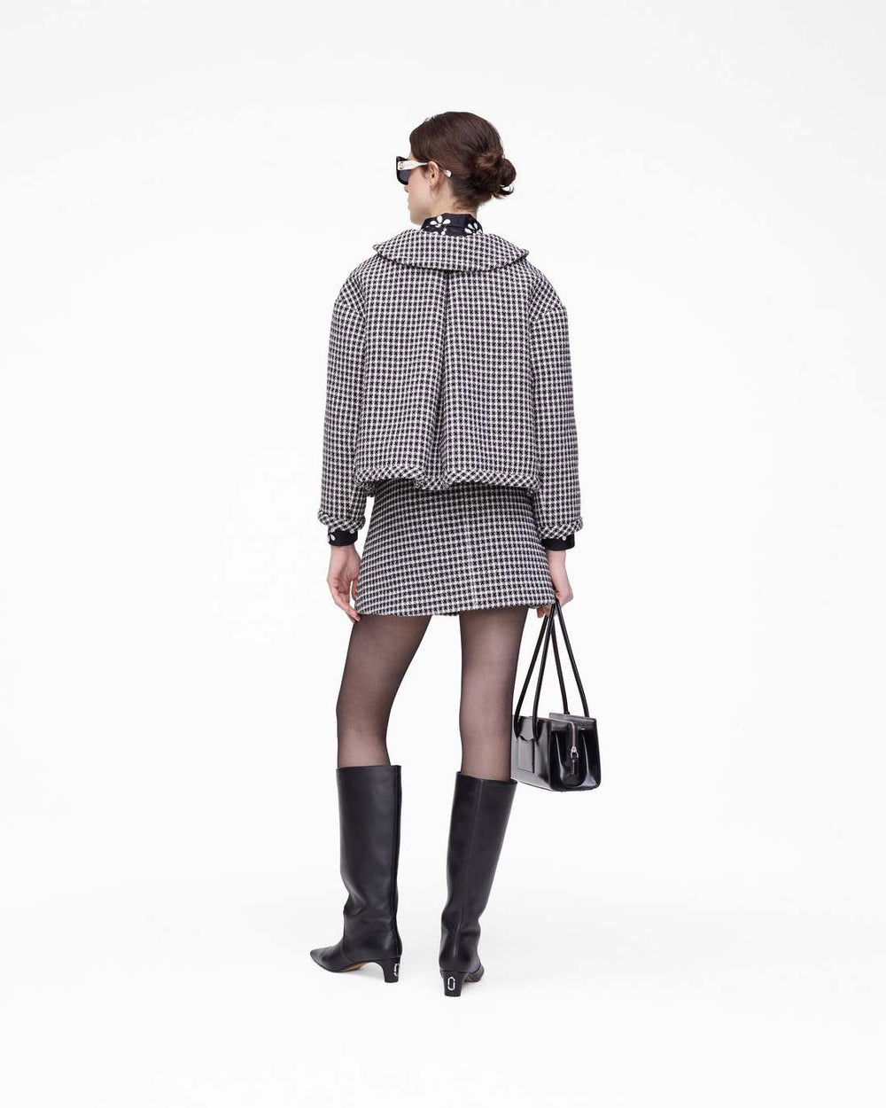 Gingham Tweed Jacket Black Multi