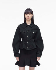 The Fluted Denim Jacket Black