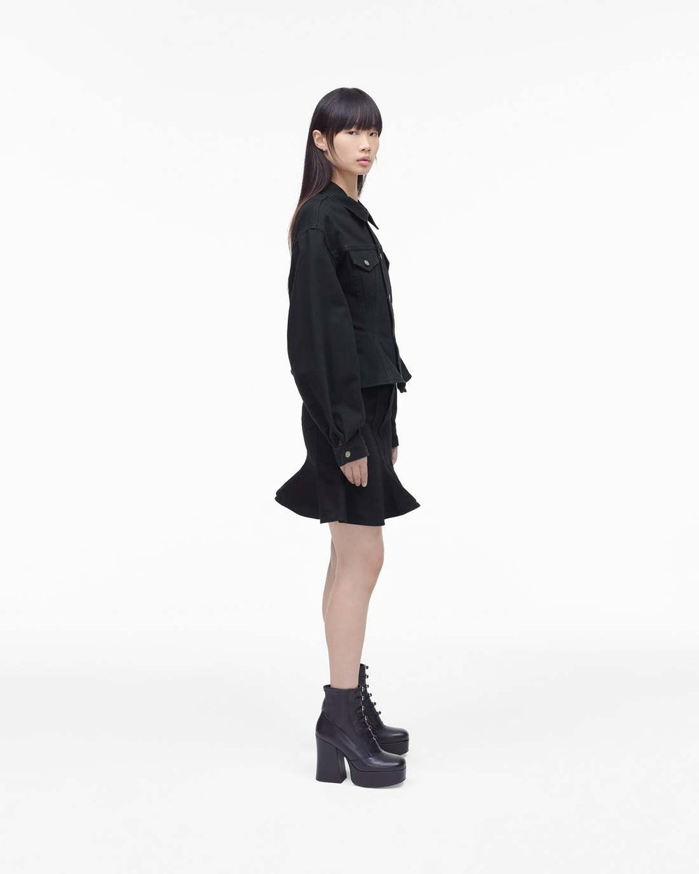 The Fluted Denim Jacket Black