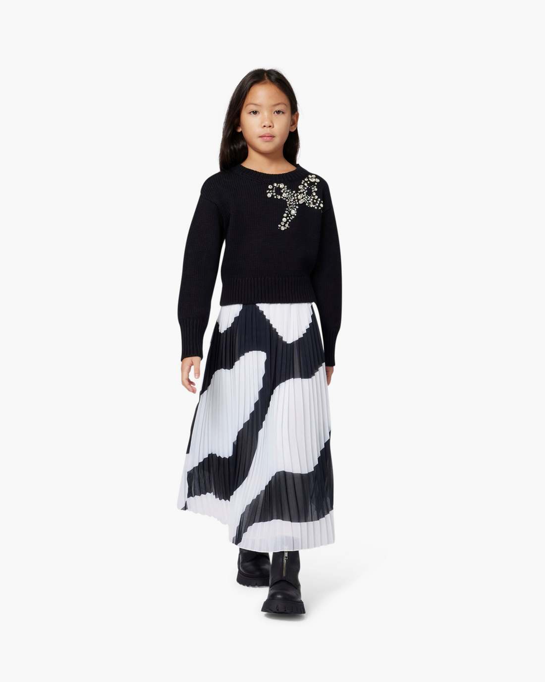 The Gem Bow Sweater Black