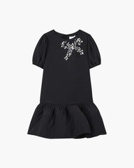 The Gem Bow Dress Black