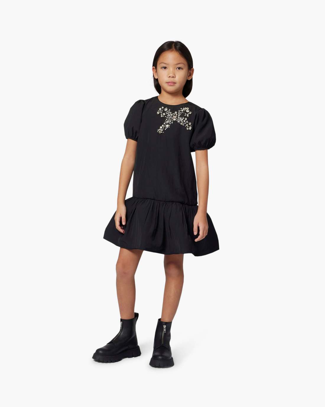 The Gem Bow Dress Black
